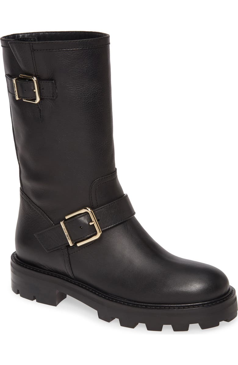 Jimmy Choo Biker II Buckle Boot, Main, color,