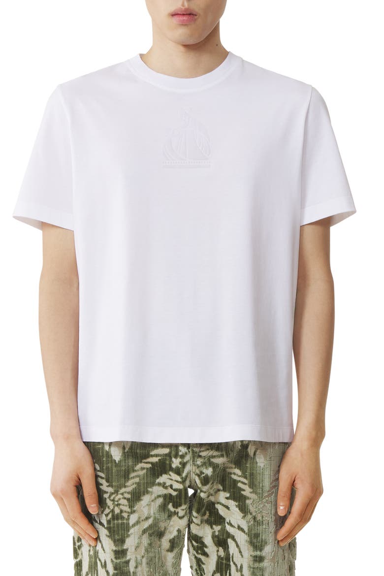 Mother And Child Flocked Cotton T-Shirt, Alternate, color, Optic White
