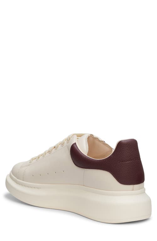 Shop Alexander Mcqueen Mcqueen Oversized Sneaker In Off White/bordeaux