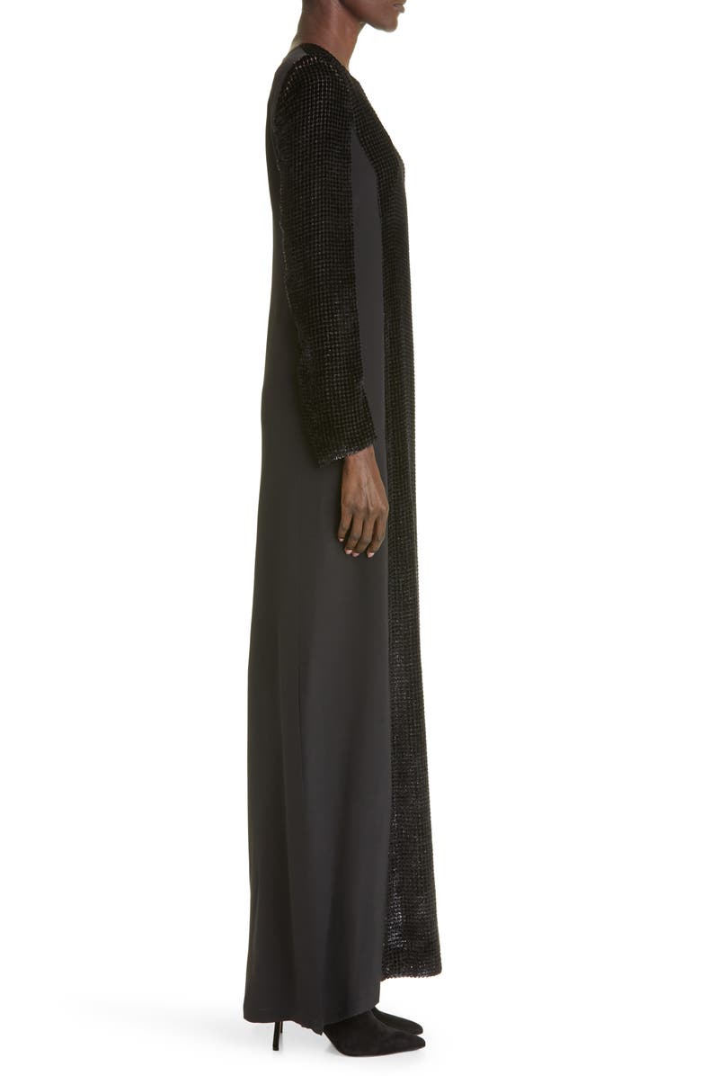 Akris Grid Devoré Sheath Gown, Alternate, color,