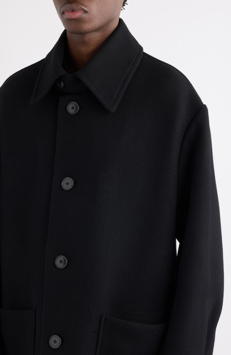 Dries Van Noten Rivne Relaxed Wool Blend Coat, Alternate, color, Black