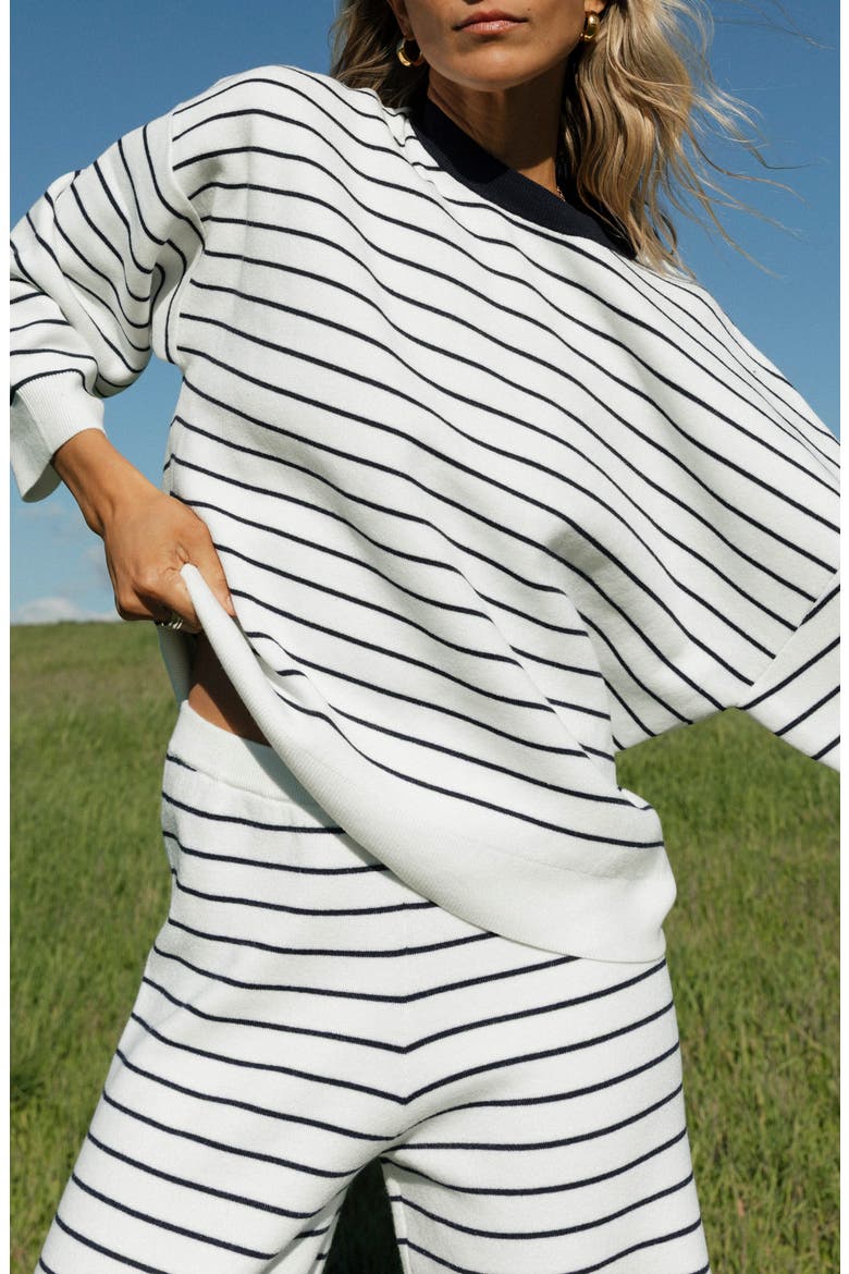 Marley Stripe Sweater, Alternate, color, WHITE-MARINE