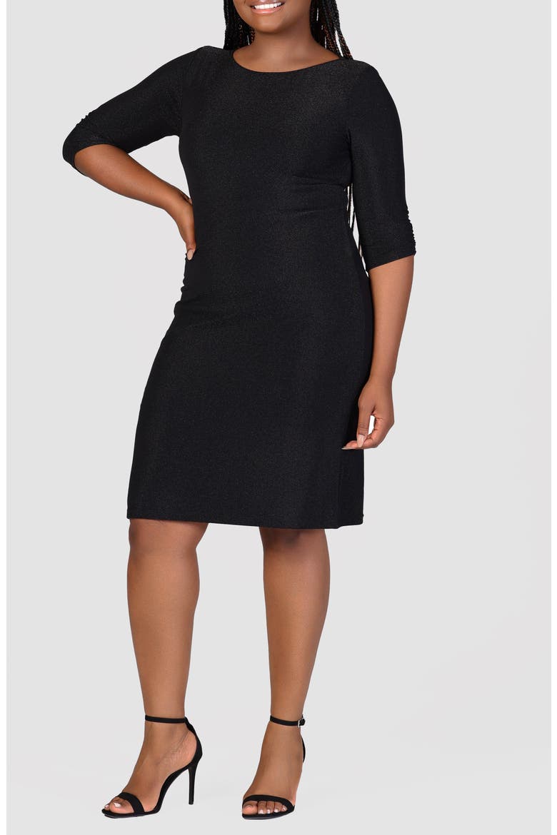 Shimmer Knit Body-Con Dress, Alternate, color, BLACK