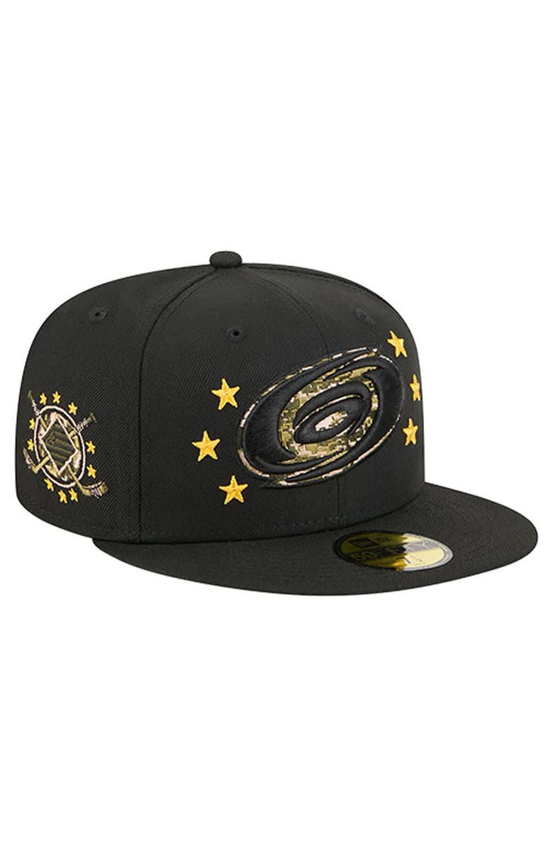 New Era Men's New Era  Black Carolina Hurricanes Military Appreciation Digital Camo Stars 59FIFTY Fitted Hat, Main, color, Black
