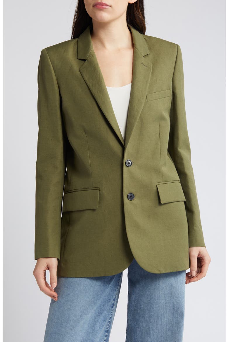 Everyday Twill Blazer, Alternate, color, MILITARY GREEN