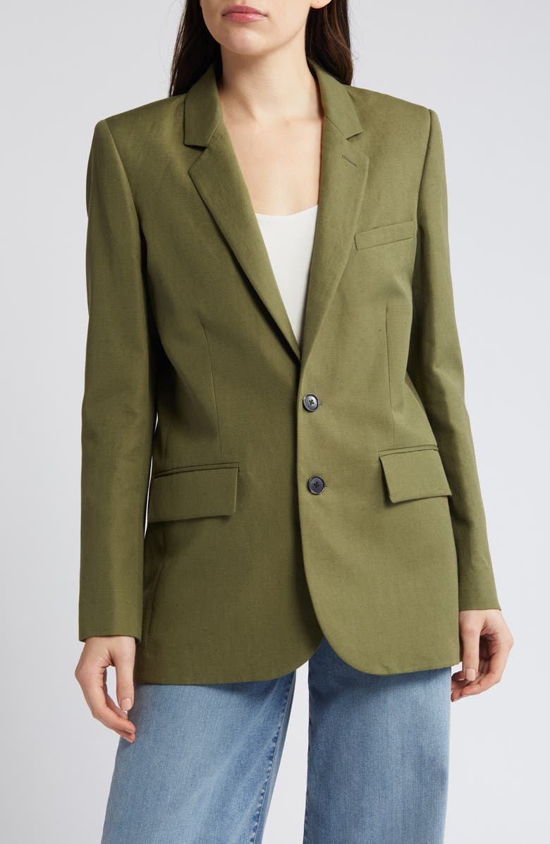 FRAME Everyday Twill Blazer, Alternate, color, Military Green