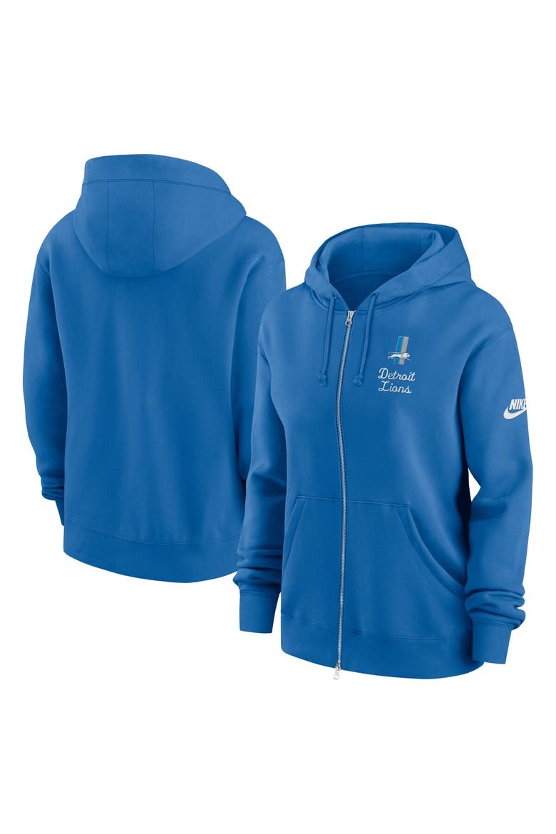 Women's Nike Blue Detroit Lions Phoenix Rewind Full-Zip Hoodie, Main, color, Blue