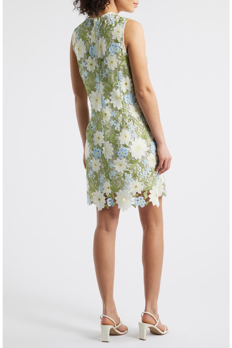 Floral Lace Shift Dress, Alternate, color, IVORY/ GREEN