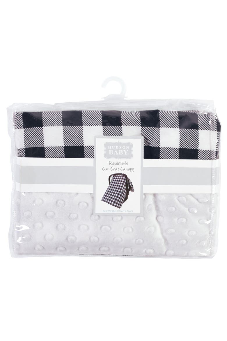 Reversible Car Seat and Stroller Canopy, Alternate, color, Black Plaid