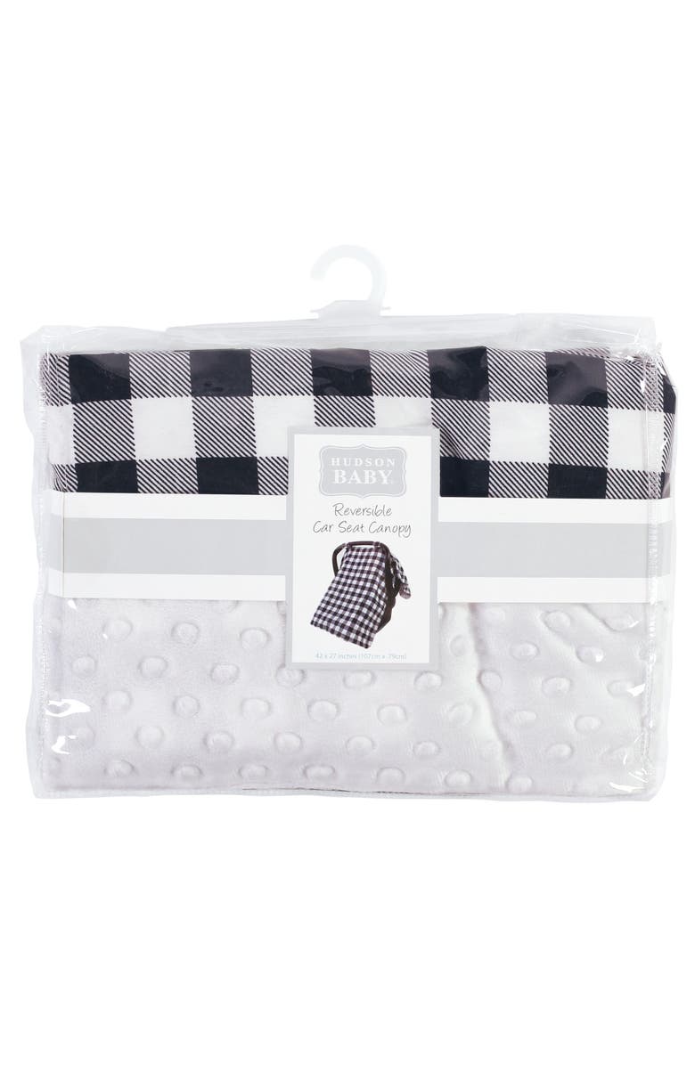 Hudson Baby Reversible Car Seat and Stroller Canopy, Alternate, color, Black Plaid