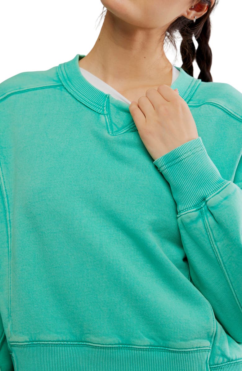 Free People FP Movement Intercept Cotton Blend Sweatshirt, Alternate, color, Seafoam