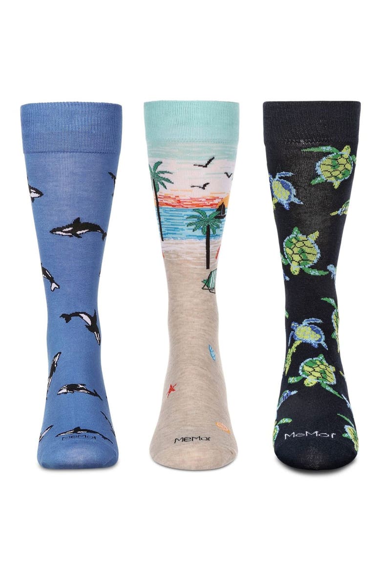 Assorted 3-Pack Crew Socks, Main, color, BLUE