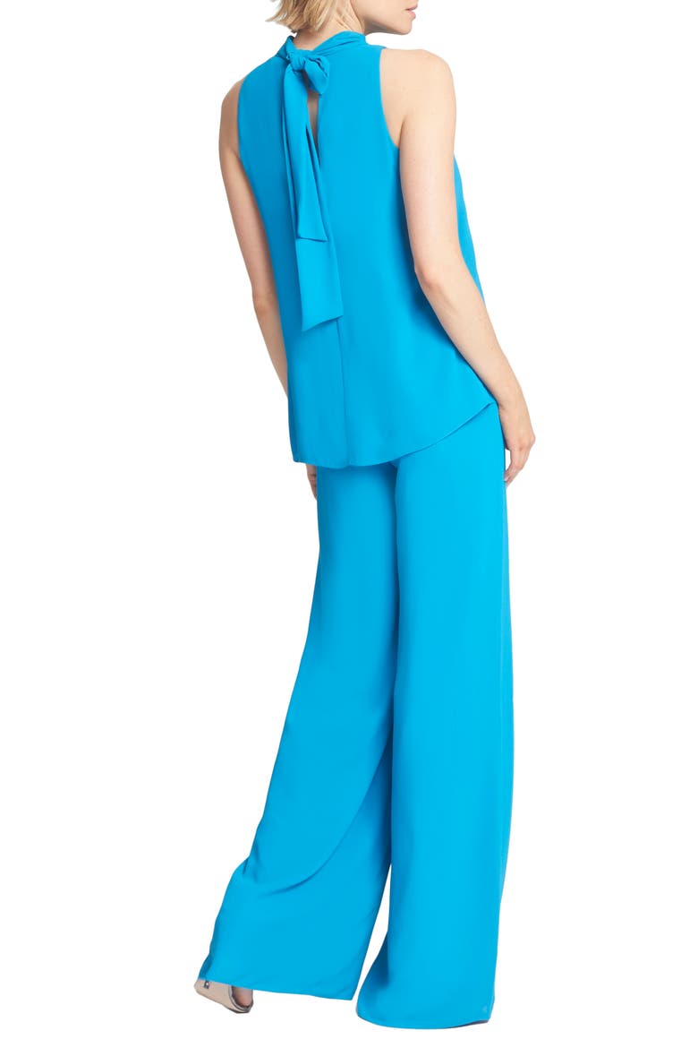Sleeveless Ruffle Bodice Jumpsuit, Alternate, color, AQUA