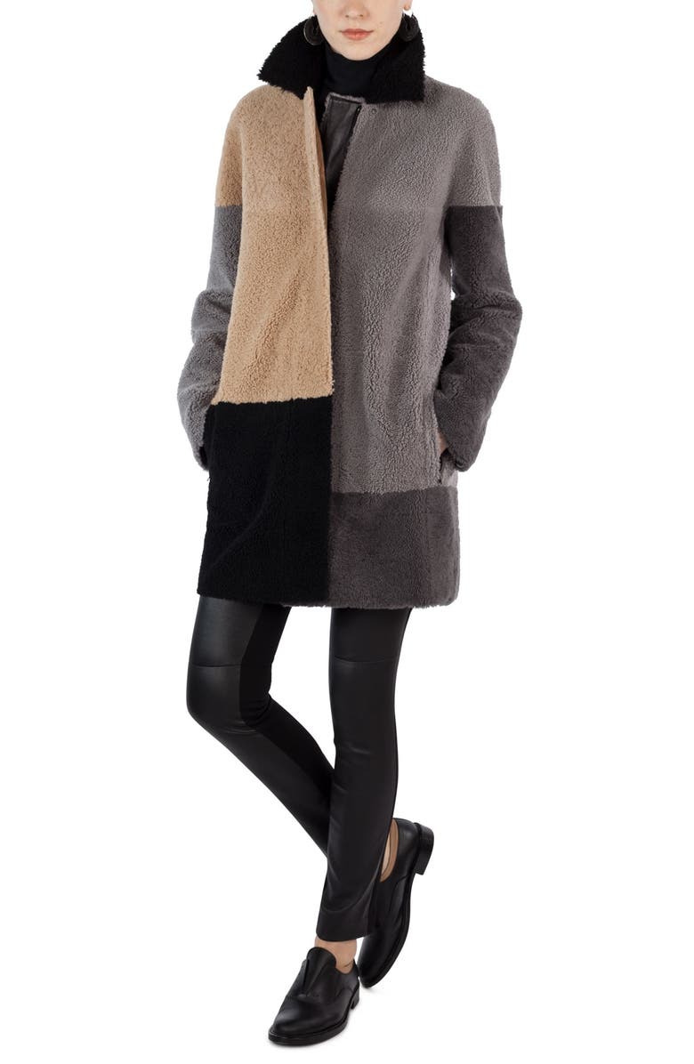 Akris punto Lambskin Leather & Knit Pants, Alternate, color,