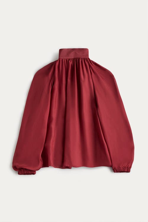 Naked Cashmere Amara Silk Organza Blouse In Burgundy