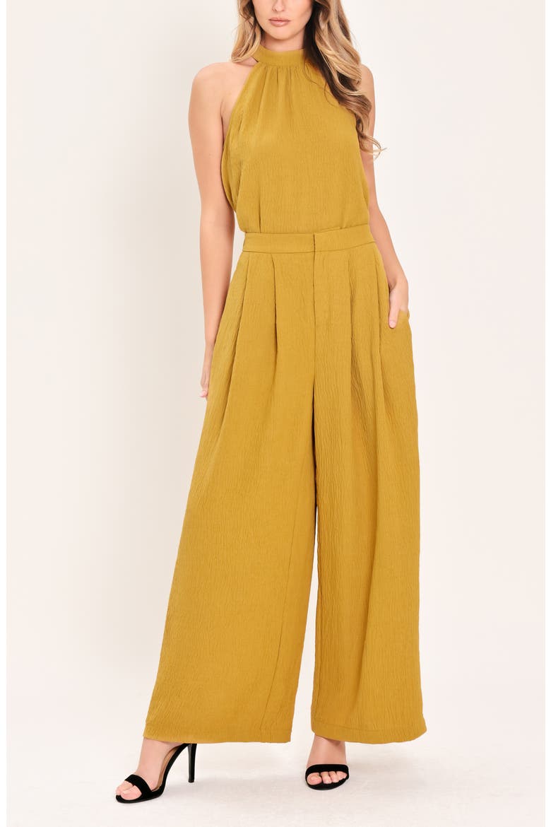 Pleated High Waist Wide Leg Pants, Alternate, color, MUSTARD