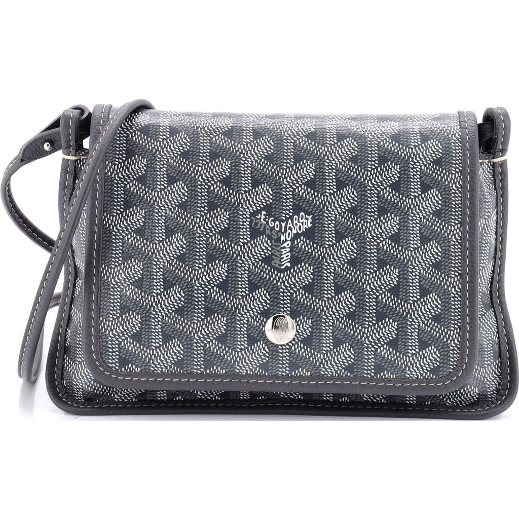 Pre-owned Goyard Goyard Plumet Clutch Wallet Coated Canvas In Gray