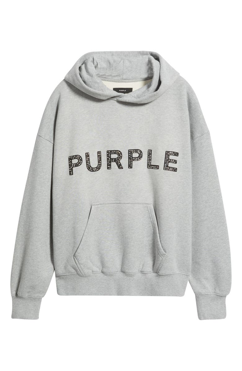PURPLE BRAND Heavyweight Rhinestone Logo Hoodie, Main, color, Grey/ Black