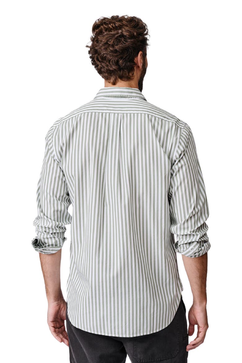 Gladstone Poplin Button-Down Shirt, Alternate, color, Thick Khaki Stripe