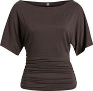 BDG Urban Outfitters Ruched Boat Neck Top