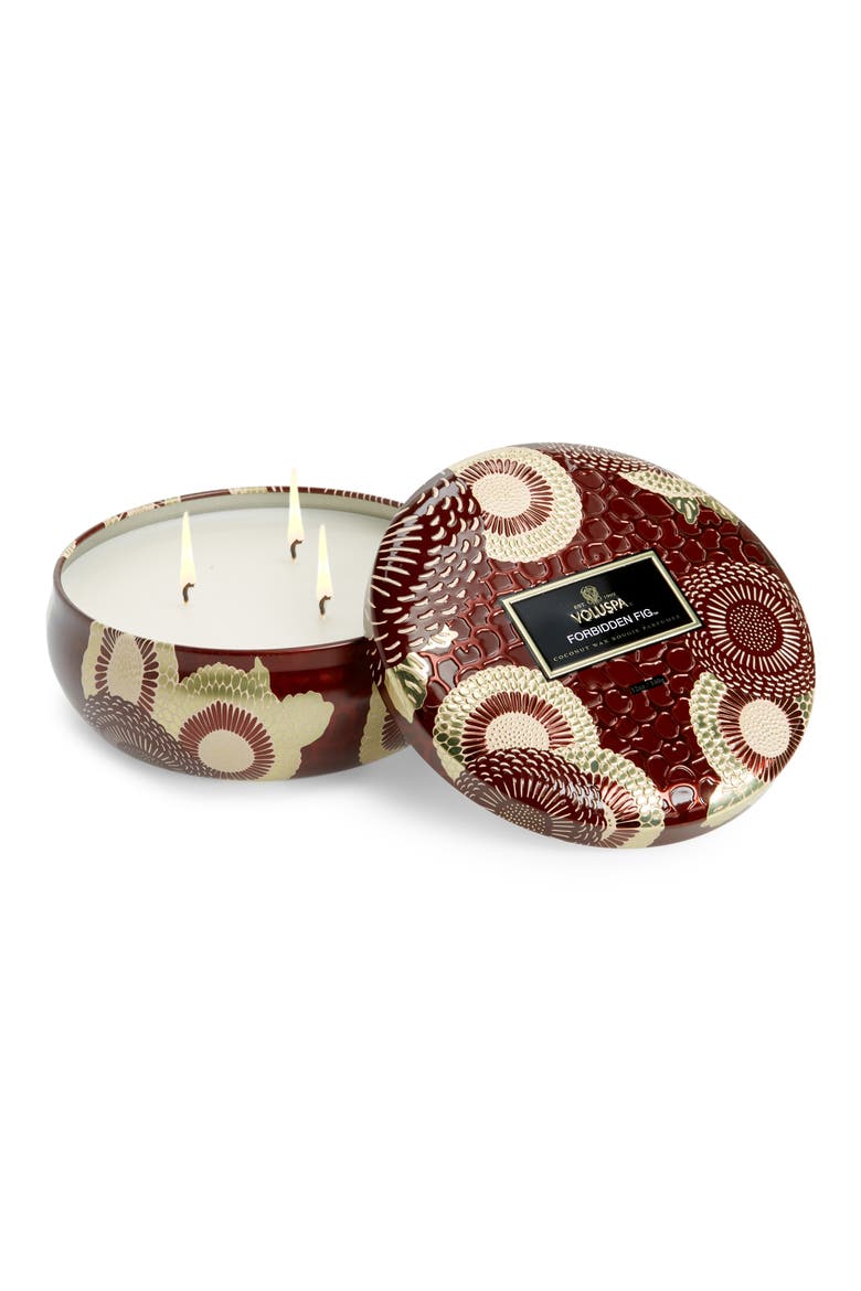 Forbidden Fig 3-Wick Tin Candle, Main, color, FORBIDDEN FIG