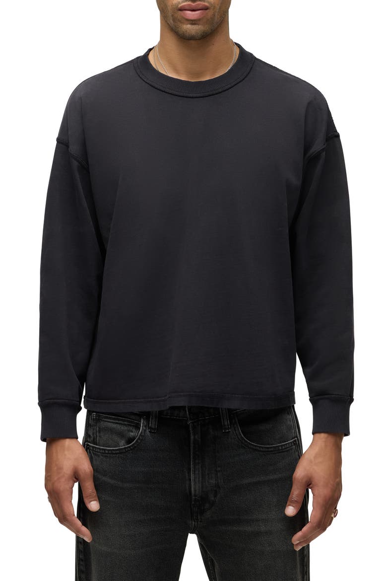 Heavyweight Cotton Long Sleeve T-Shirt, Main, color, FOREST BLACK