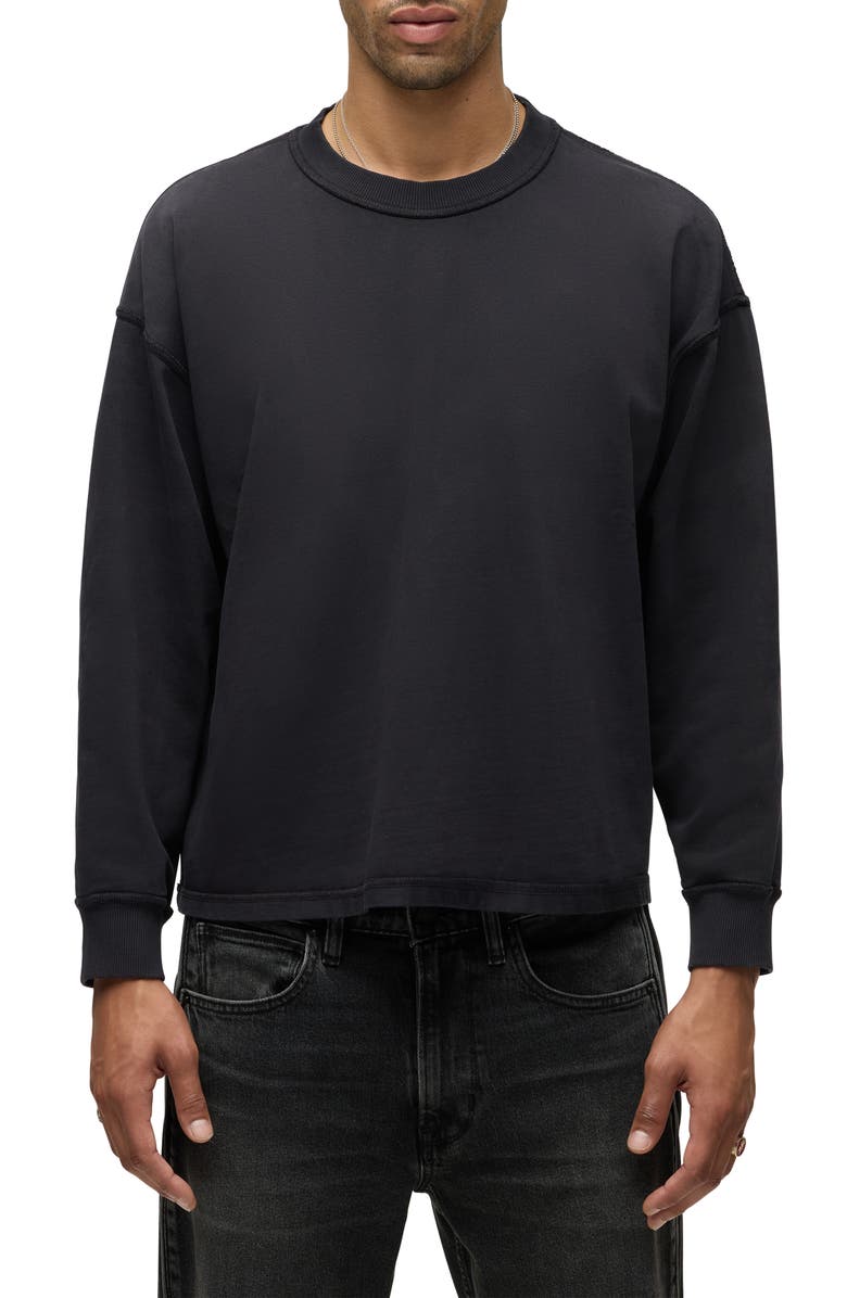 Hudson Jeans Heavyweight Cotton Long Sleeve T-Shirt, Main, color, Forest Black