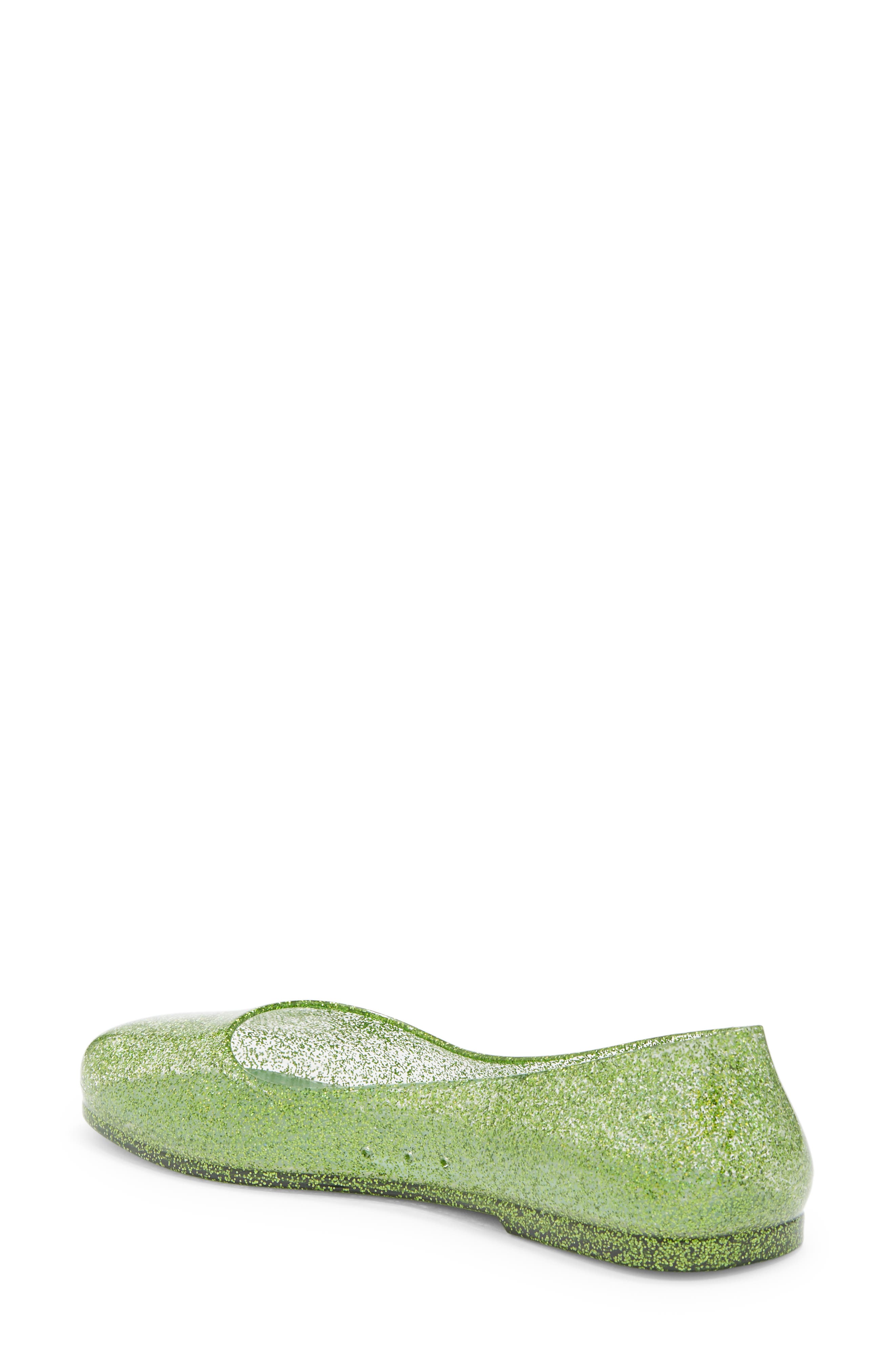 Balanced Clear Flat, Alternate, color, GREEN GLITTER