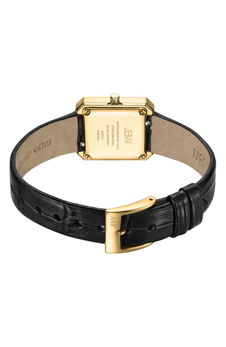 JBW Arc Diamond Leather Strap Watch, 23mm, Alternate, color,