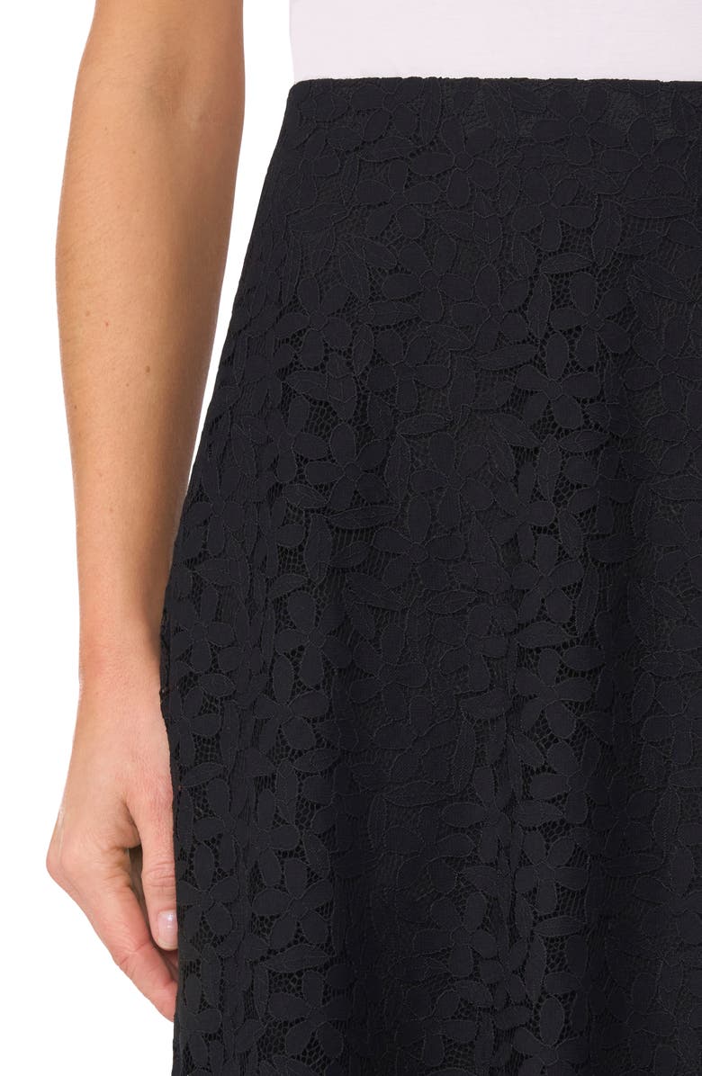 CeCe Floral Lace Skirt, Alternate, color, Rich Black