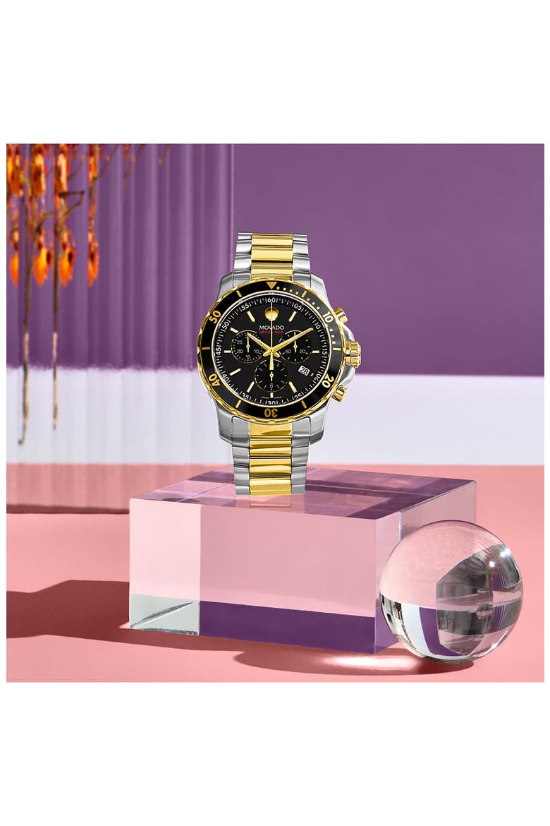 'Series 800' Chronograph Bracelet Watch, 42mm, Alternate, color, SILVER/ BLACK/ GOLD