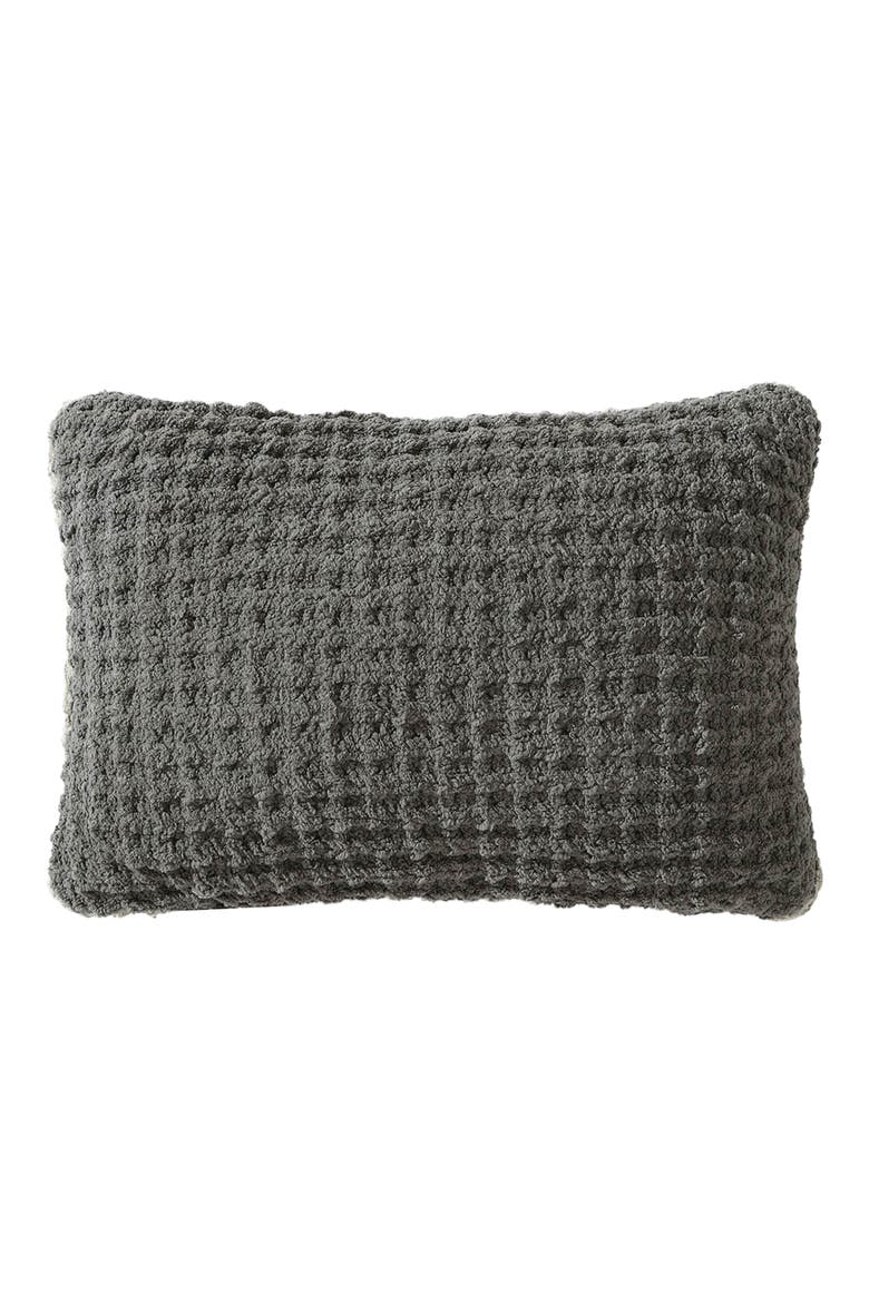 Snug Mini Waffle Accent Pillow, Main, color, GRANITE