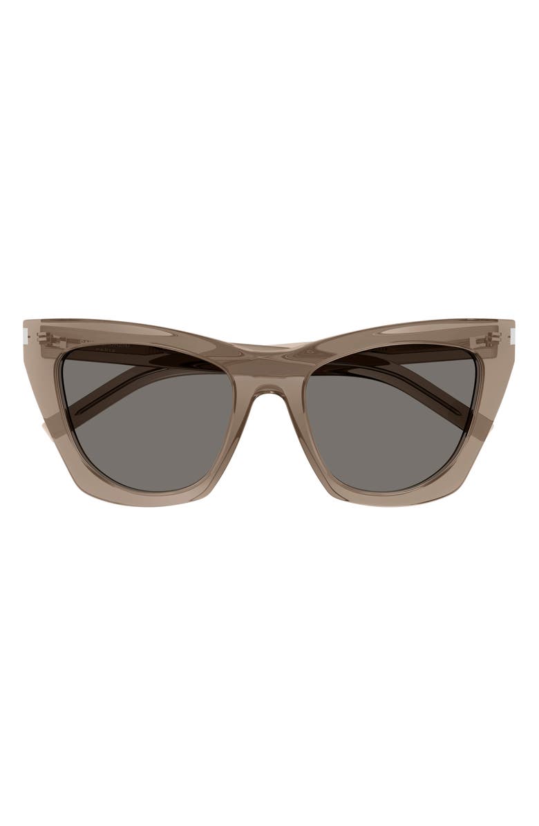 Saint Laurent 55mm Cat Eye Sunglasses, Main, color, Brown