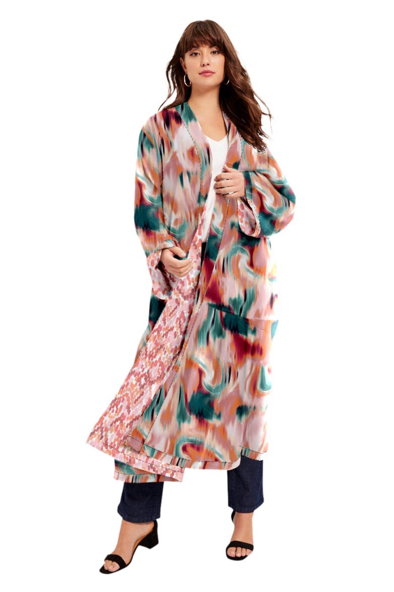 Reversible Printed Duster, Main, color, GEO TEXTURE