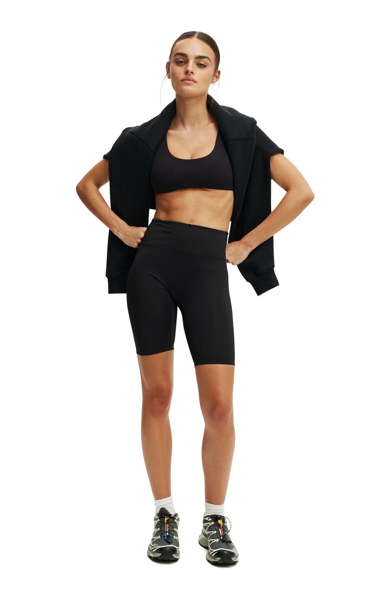 COTTON ON BODY Women's Active Bondi Everyday Mid Length Bike Short, Alternate, color, Black