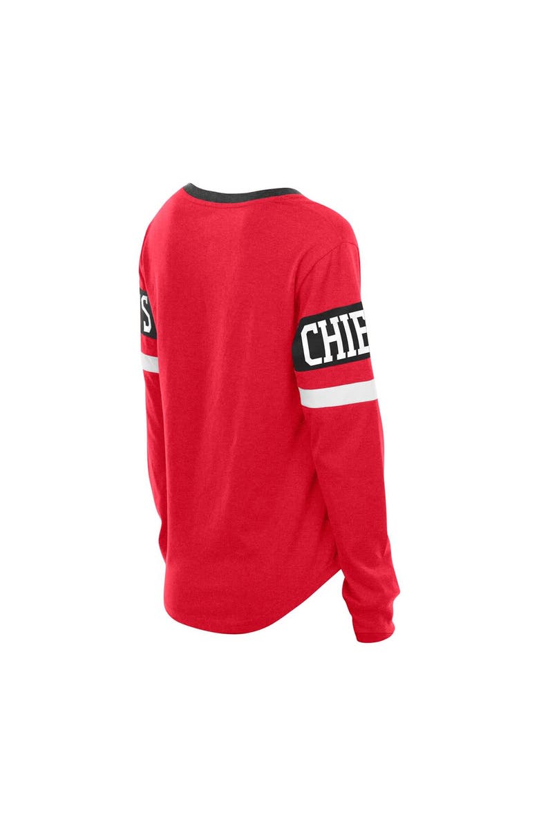 New Era Women's New Era  Red Kansas City Chiefs Throwback Lace-Up Long-Sleeve T-Shirt, Alternate, color, Red