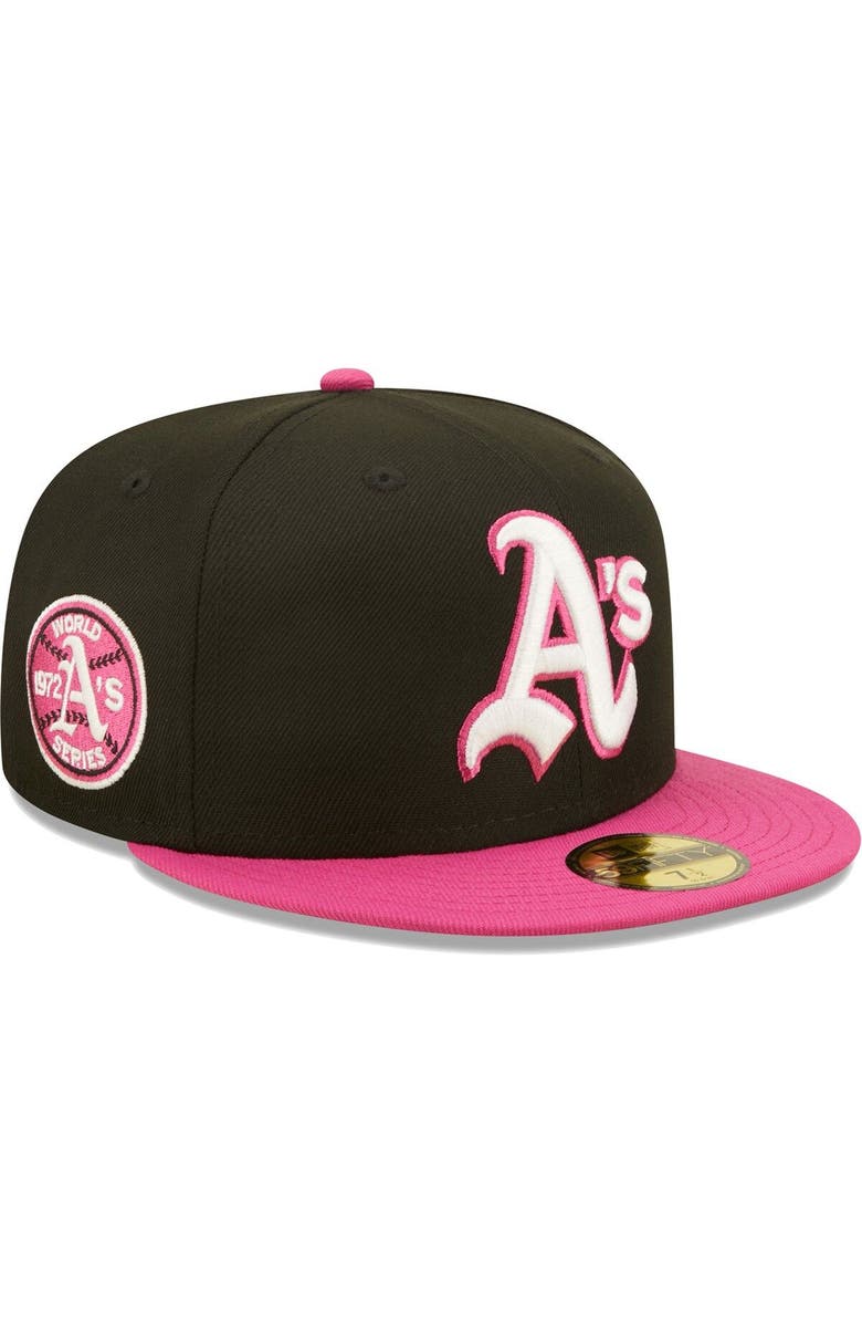 New Era Men's New Era Black/Pink Oakland Athletics 1972 World Series Champions  Passion 59FIFTY Fitted Hat, Alternate, color, 