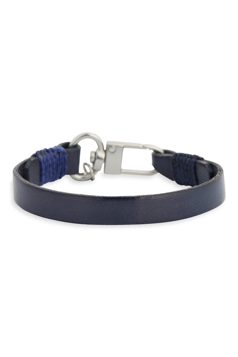 Leather Cuff Bracelet, Alternate, color, NAVY