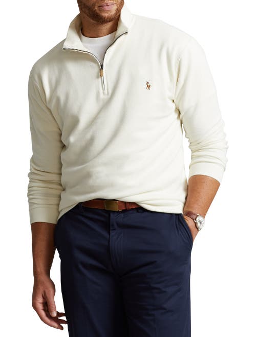 Polo Ralph Lauren Big & Tall Estate Rib Half-zip Pullover In Chic Cream