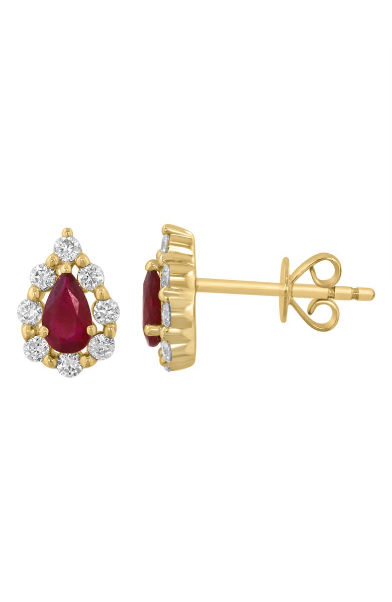 EFFY Diamond & Ruby Stud Earrings, Alternate, color, Red