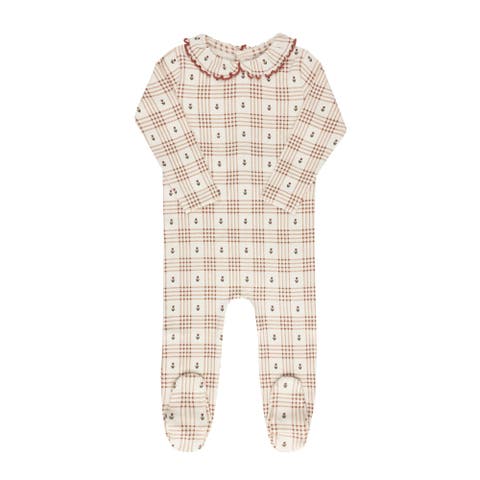 Cotton Floral Plaid Collection - Footie