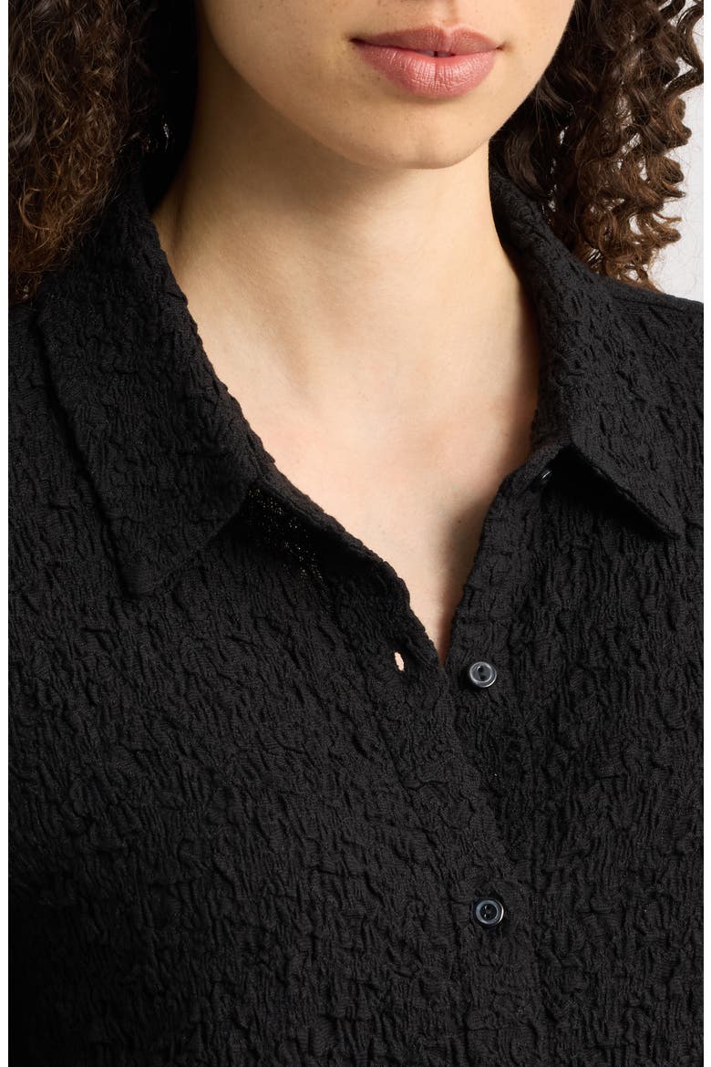 Crinkle Shirt, Alternate, color, BLACK