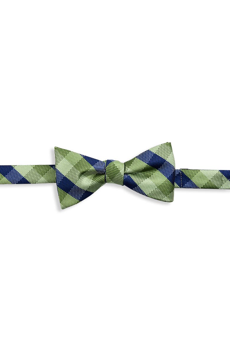Big & Tall Check Bow Tie, Main, color, GREEN