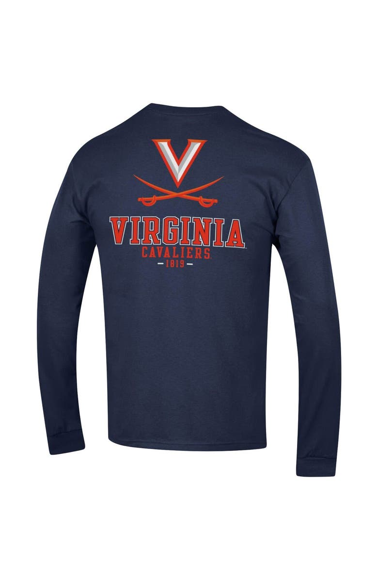 Champion Men's Champion Navy Virginia Cavaliers Team Stack Long Sleeve T-Shirt, Alternate, color, Navy