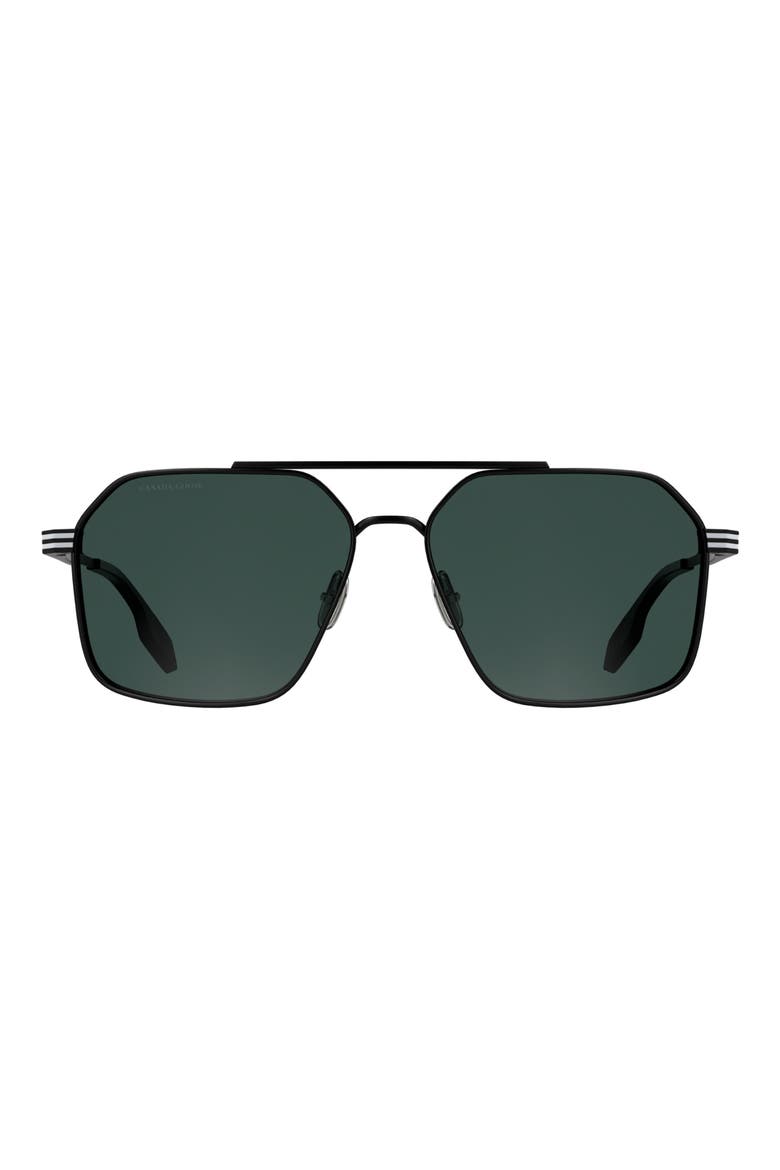 61mm Aviator Sunglasses, Main, color, MATTE BLACK