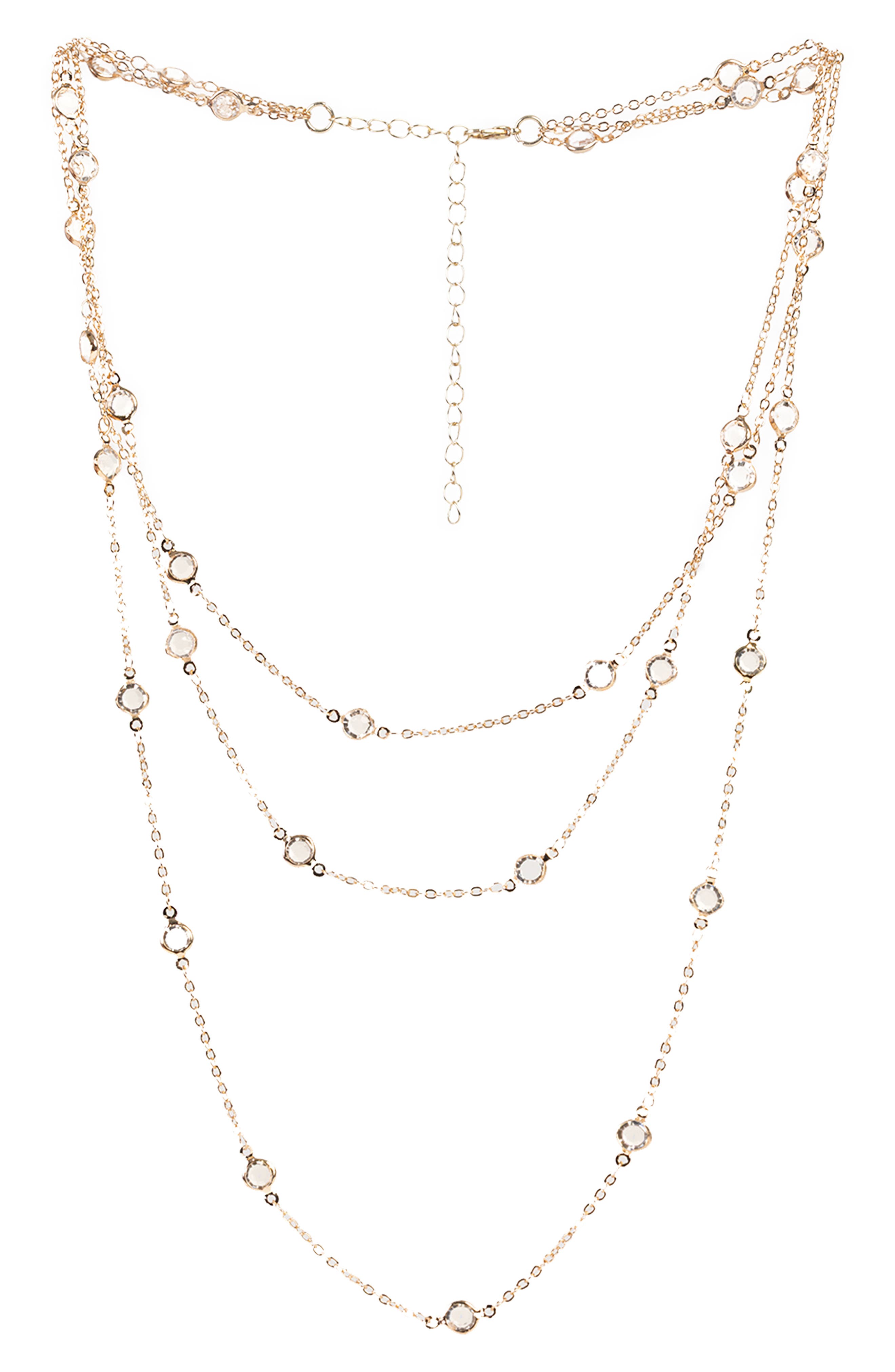 SAACHI Crystal Glass Three-Layer Necklace