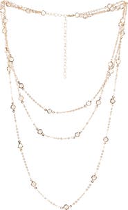 SAACHI Crystal Glass Three-Layer Necklace