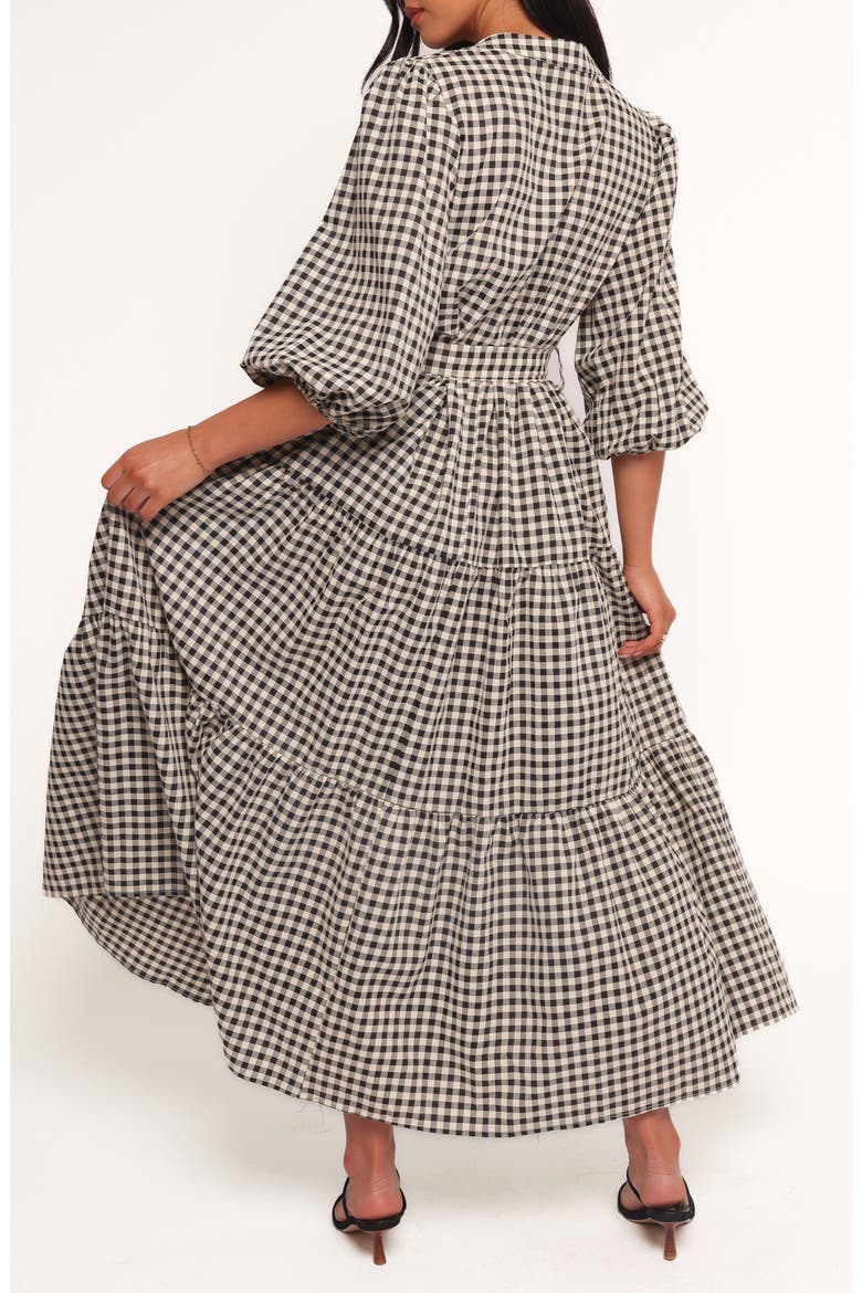 Dixon Gingham Cotton Blend Button-Up Maxi Dress, Alternate, color, BLACK CREAM GINGHAM