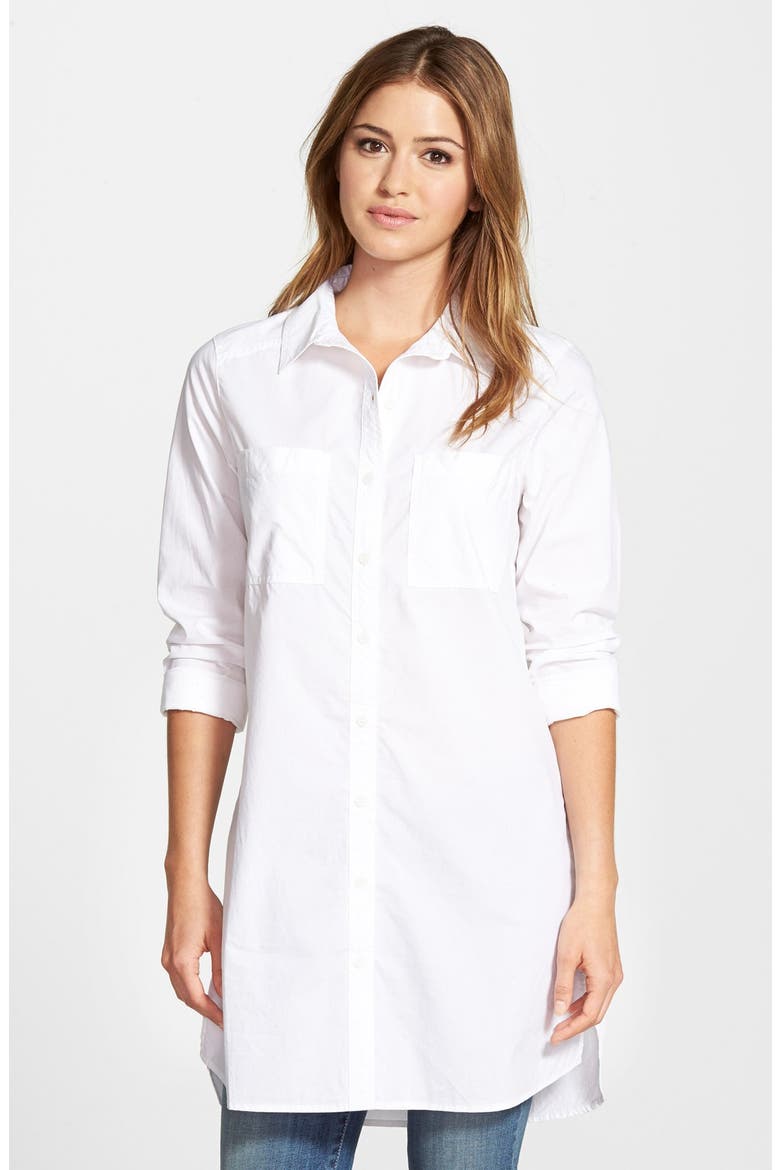 Two-Pocket Tunic Shirt, Main, color, WHITE