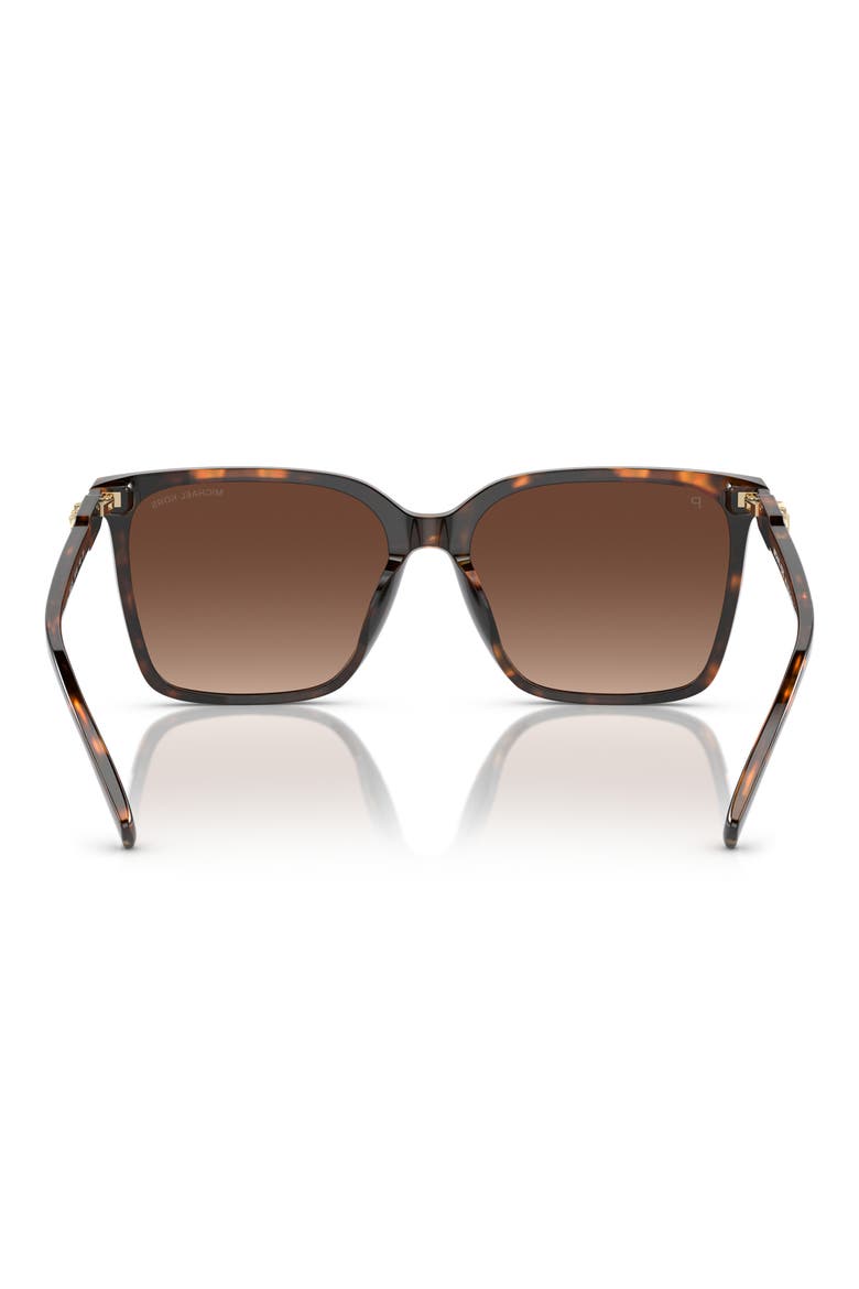 Canberra 56mm Polarized Square Sunglasses, Alternate, color, DARK TORTOISE / BROWN GRADIENT POLAR